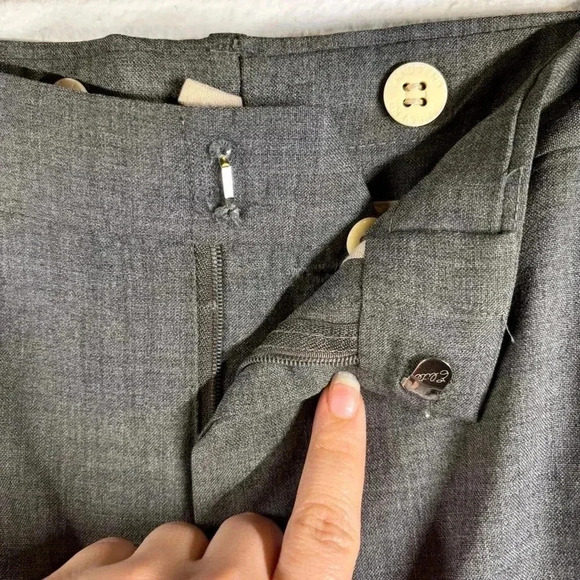 Lands End 100% Wool Classic Grey Tailored Dress Pants Size Regular 44 - Picture 3 of 9